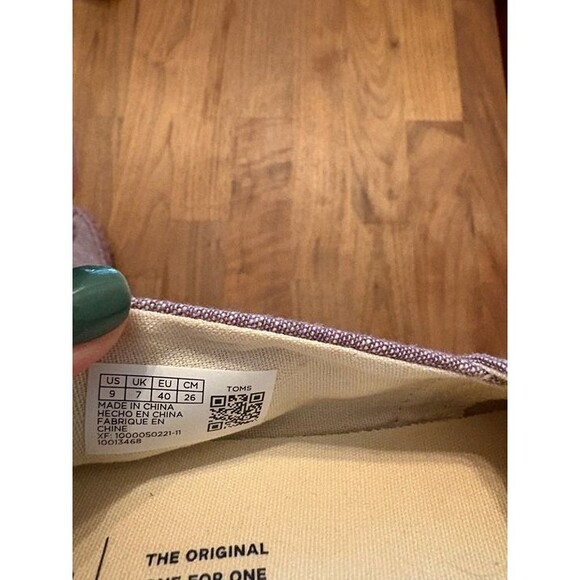 TOMS Women's Purple Linen Slip On Shoe Size 9 - Picture 5 of 5